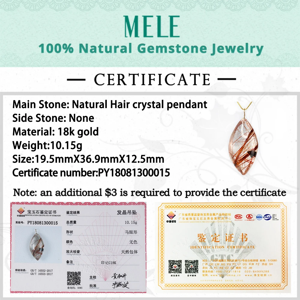 Натуральный сад Кристалл настоящий 18k золотой кулон для женщин и мужчин красный