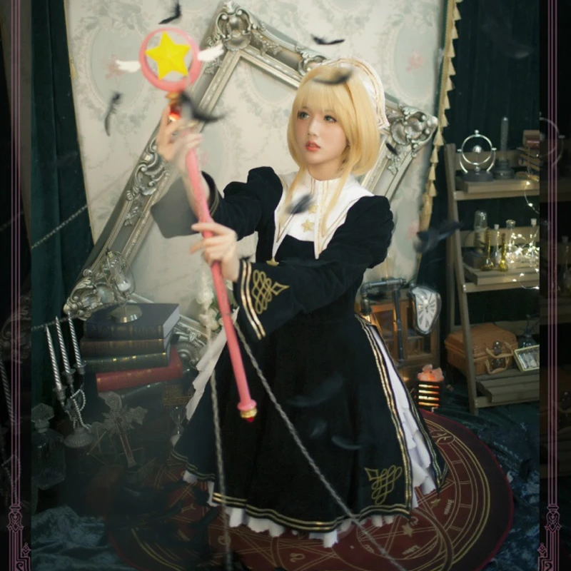 Горячее предложение аниме косплей CardCaptor Sakura black angle Kinomoto искатель карт черное
