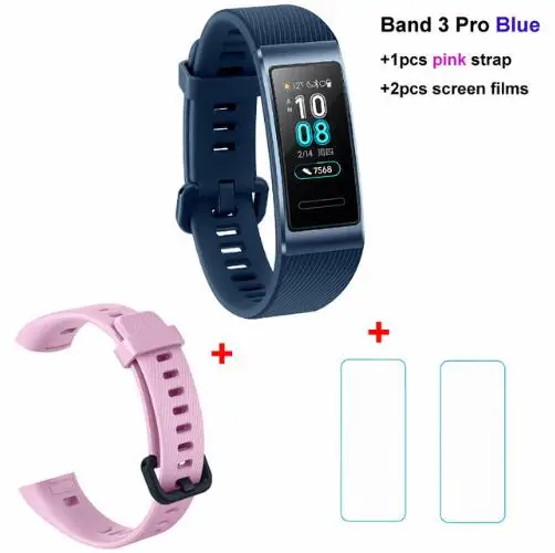 Pro x pink x film Смарт-браслет huawei Band 3/3 Pro, 0,95 дюймов, трекер для плавания, водонепроницаемый, Bluetooth, фитнес-трекер, сенсорный экран - Цвет: Pro x pink x film