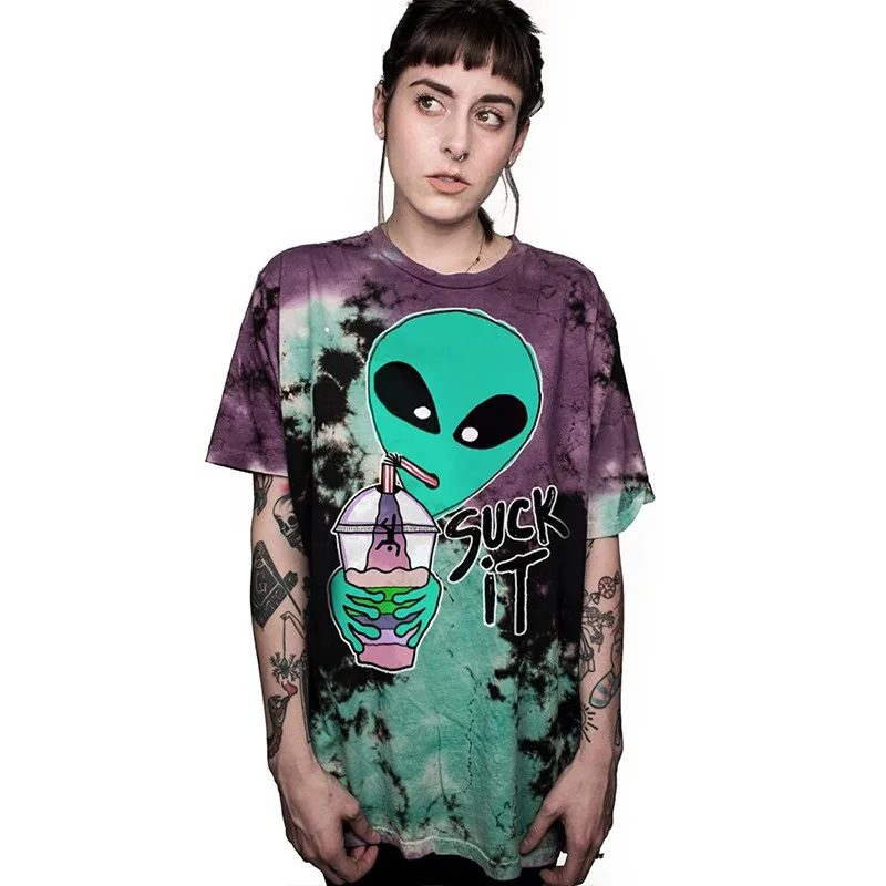 Футболка с надписью Alien Suck It We Come In Pizza Goodbye забавная Повседневная футболка круглым