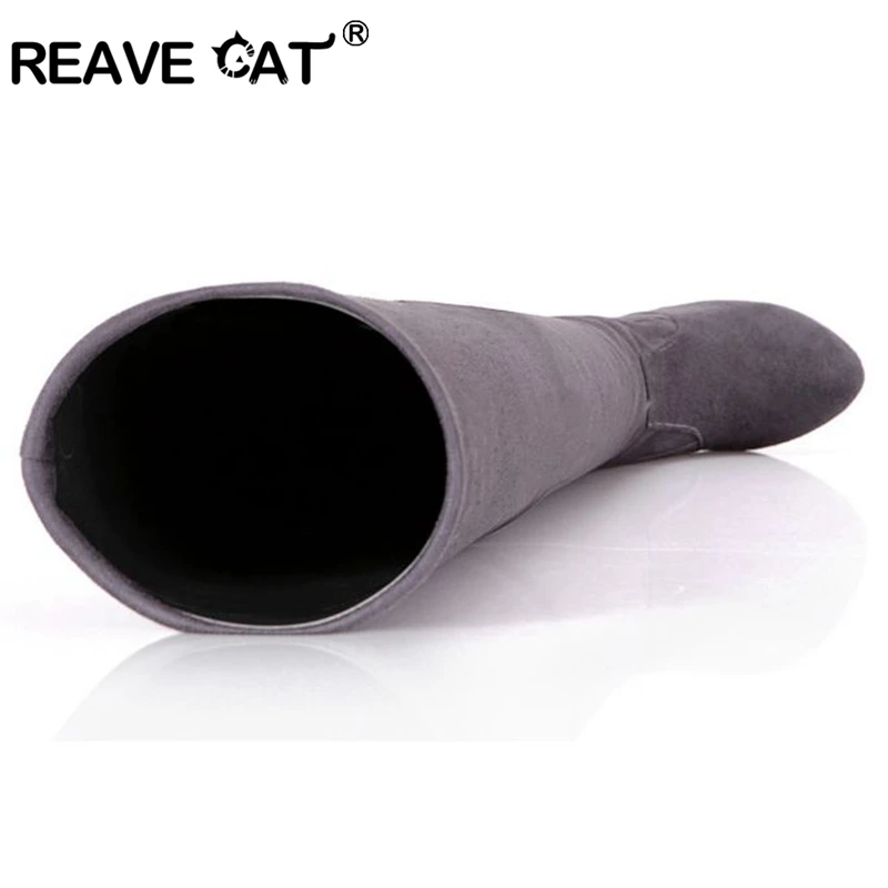 Женские сапоги выше колена REAVE CAT праздничные зимние больших размеров 34 43 на