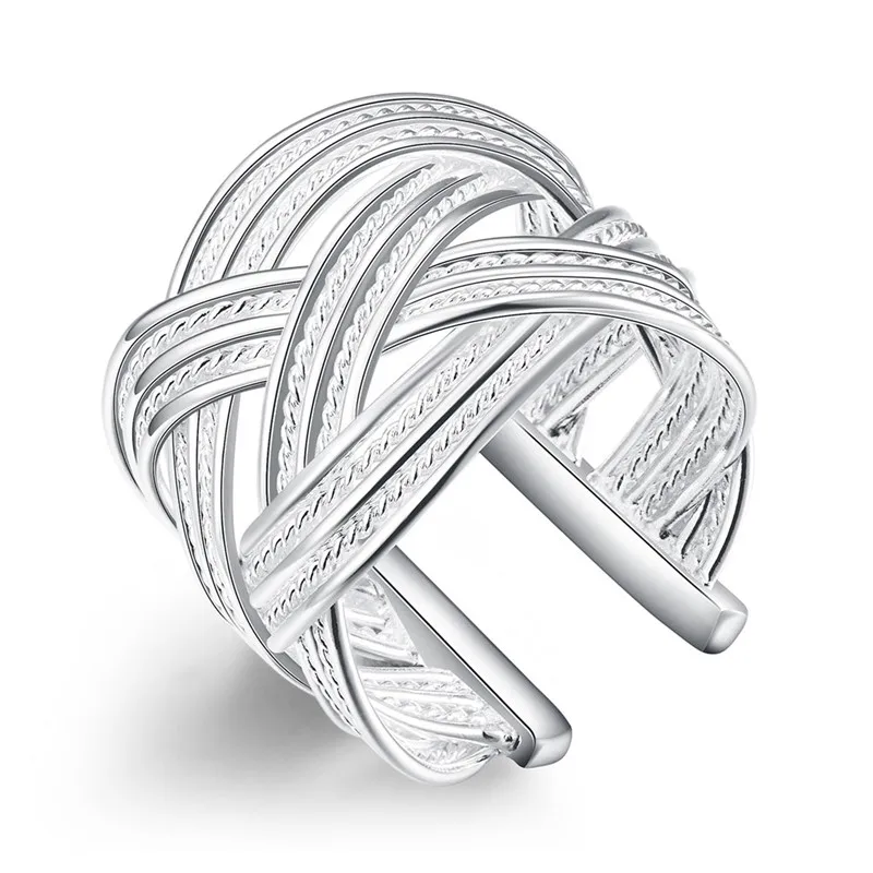 Fashion Jewelry Silver color Ring opening Simple European style cool birthday gift top quality cheap hot R024