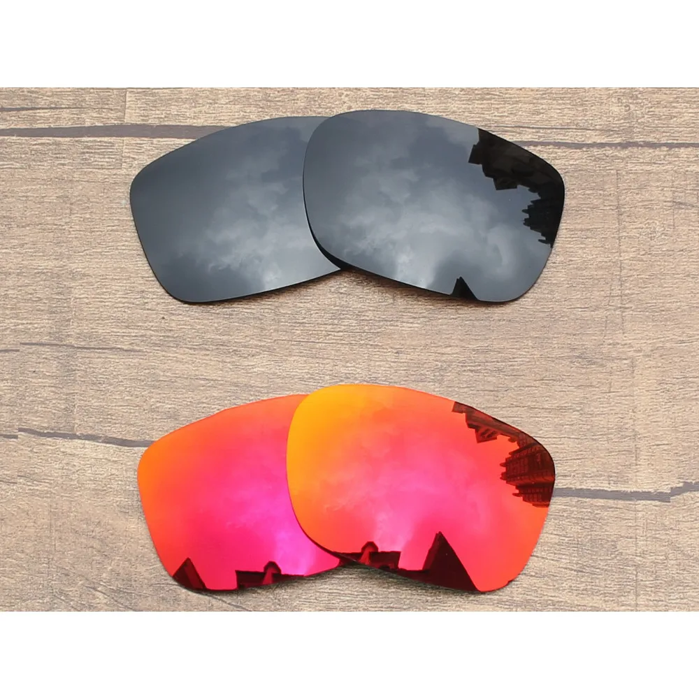 

Vonxyz 2 Pairs Stealth Black & Ruby Mirror Polarized Replacement Lenses for-Oakley TwoFace Frame