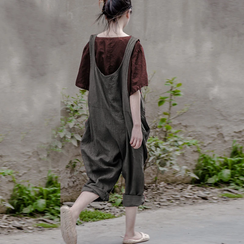 Брюки султанки ручной работы на пуговицах свободные в винтажном стиле H031003 весна