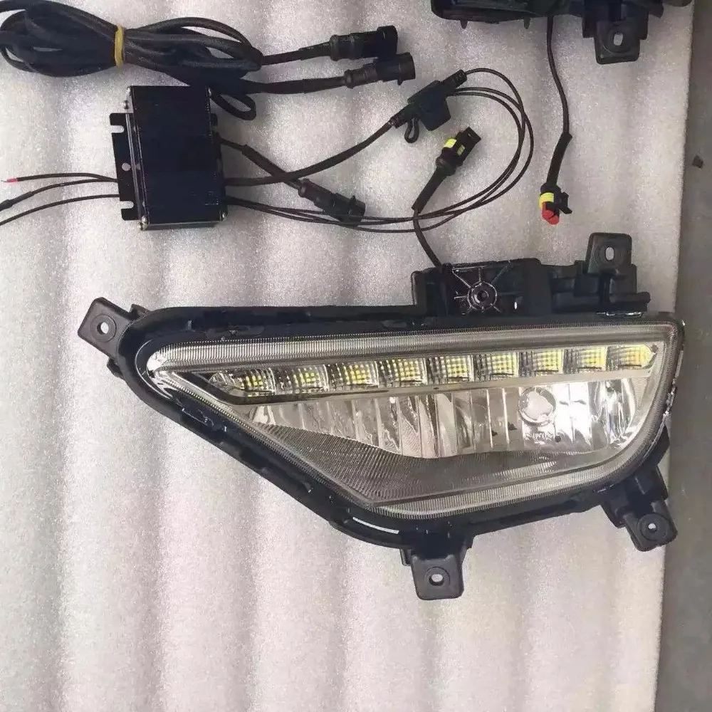 СВЕТОДИОДНЫЙ DRL Дневной ходовой свет для hyundai I20, с противотуманной крышкой, супер яркий