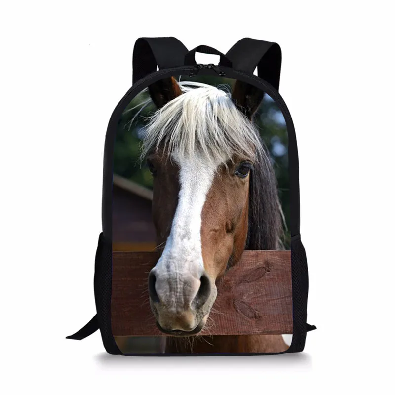 Z3249C FORUDESIGNS Kids Horse Schoolbags Prints Animal Mochila Book Bag Teenager Boys Girls School Bags Orthopedic Children Bag Pack - Цвет: Z3249C