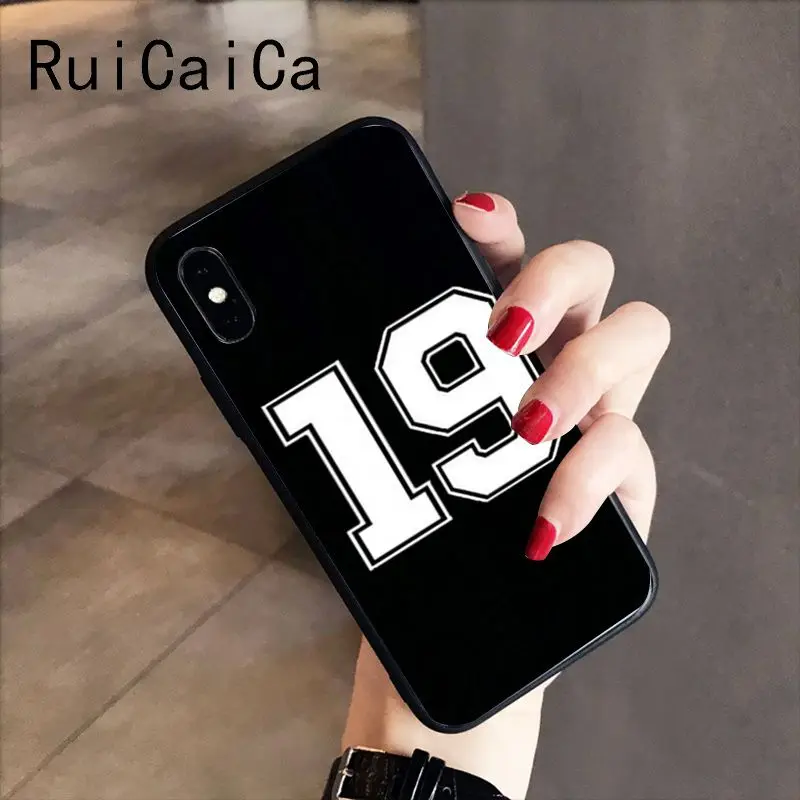 RuiCaiCa черный мягкий черный чехол для телефона с буквами и цифрами для iPhone X XS MAX 6 6S 7 7plus 8 8Plus 5 5S XR