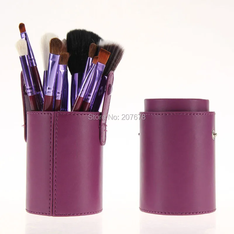 Модный набор кистей для макияжа 12 шт. мягких из шерсти козы с защитой от пота