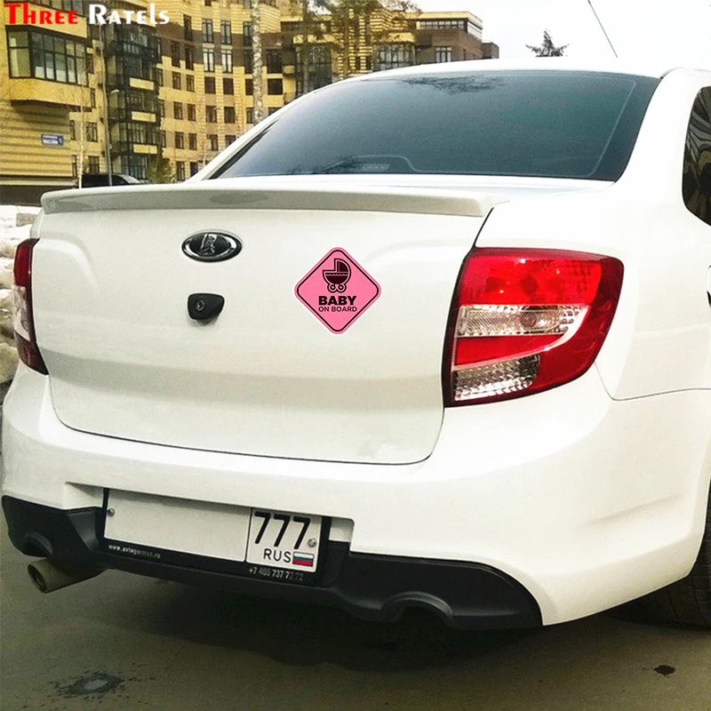 Three Ratels LCS153# 15x15см ребенок в машине на русском языке полноцветные наклейки авто