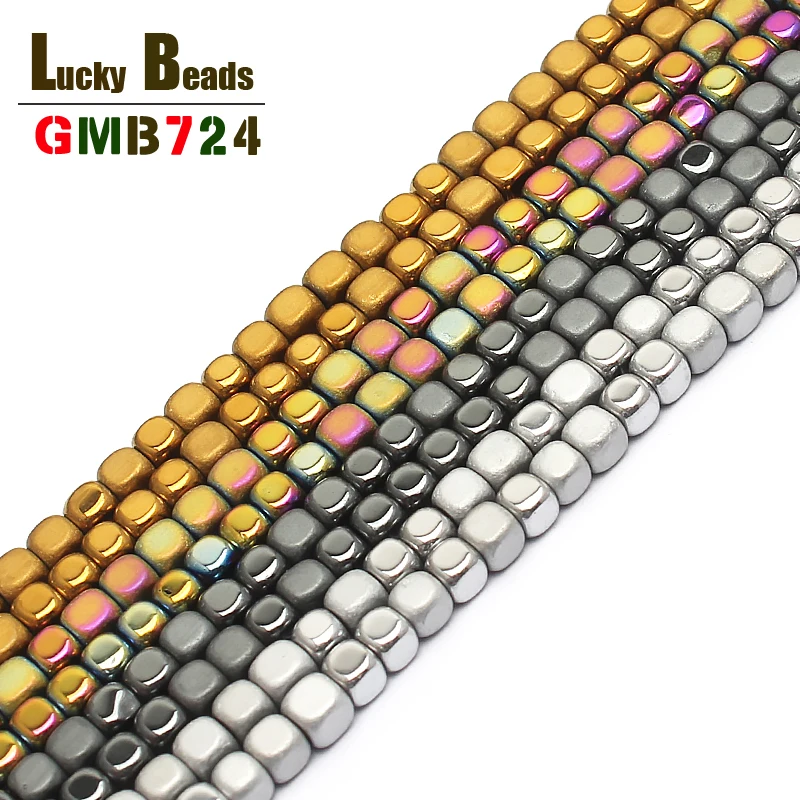 Бусины из натурального камня 3 мм квадратные матовые гематита для изготовления