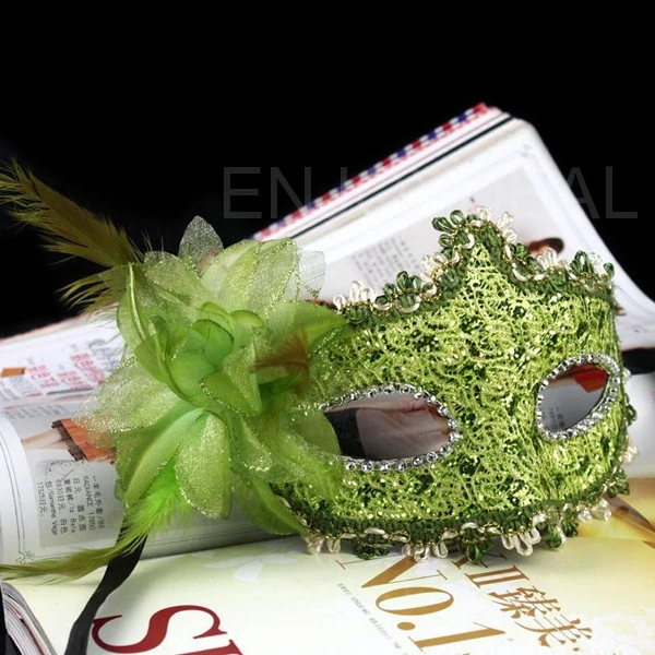 Женские вечерние маскарадные маски роскошные с перьями павлина Маскарадная