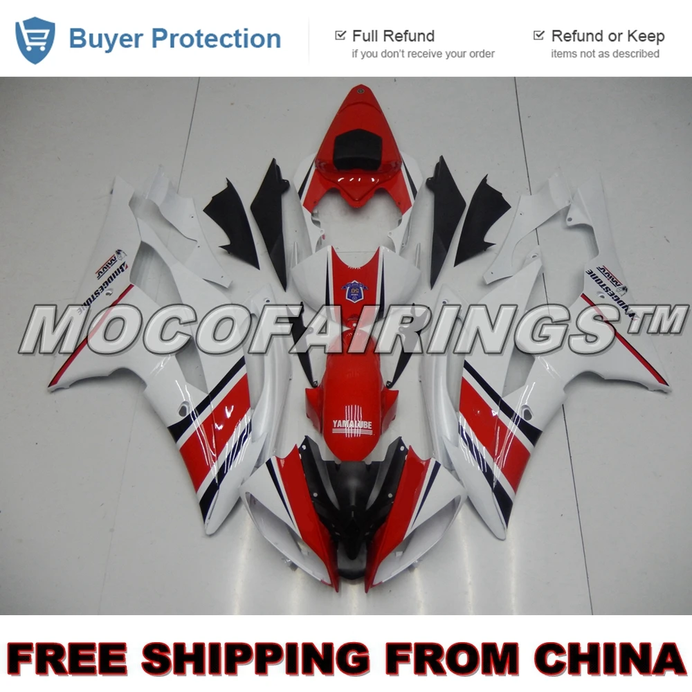 

Injection Fairings For Yamaha YZF600 R6 08 09 10 11 12 13 14 Year 2008 - 2014 Plastic ABS Fairing Kit RED WHITE