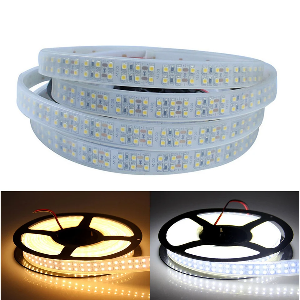Rgb светодиодный DC12V 3528 полосы Двухрядные 240 s/m гибкий свет IP67 Водонепроницаемый 1200