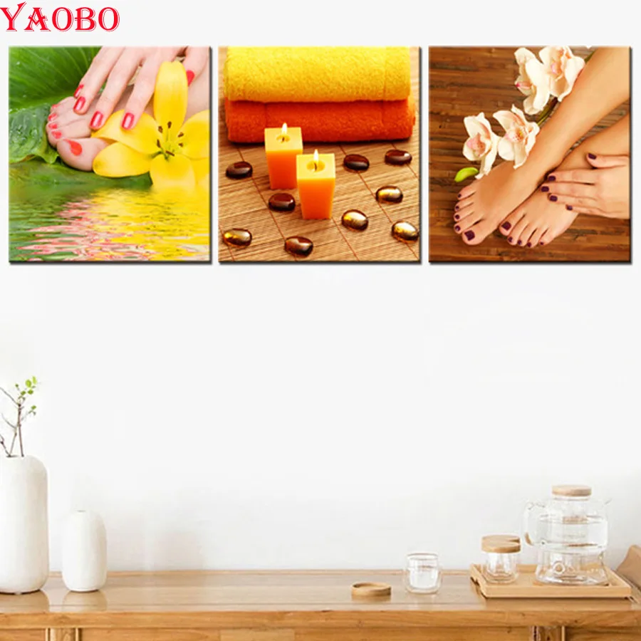 5D алмазная живопись сделай сам вышивка крестиком Spa Йога тело маникюрный салон