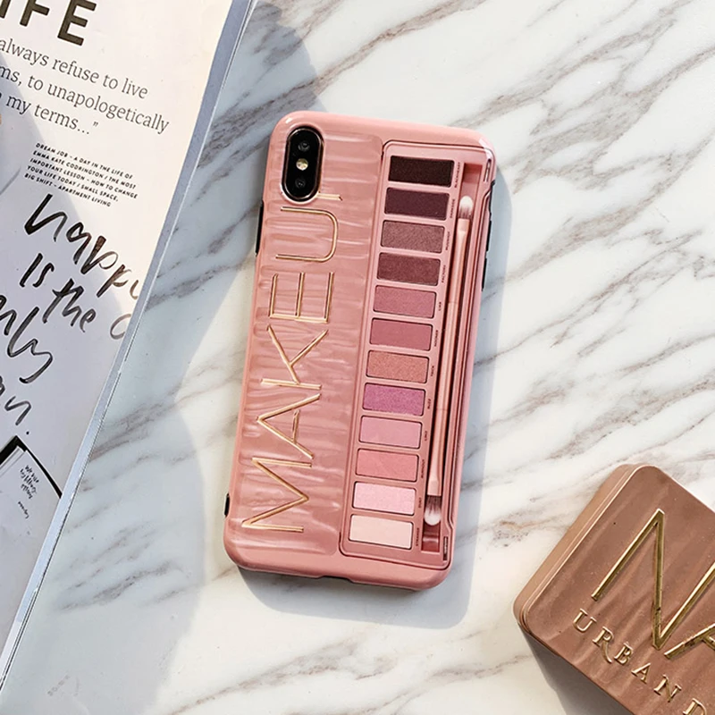 Макияж тени для век чехол для телефона iphone XS Max XR XS 11 Pro Max для iphone 6 6s 7 8 plus глянцевый мягкий силиконовый чехол