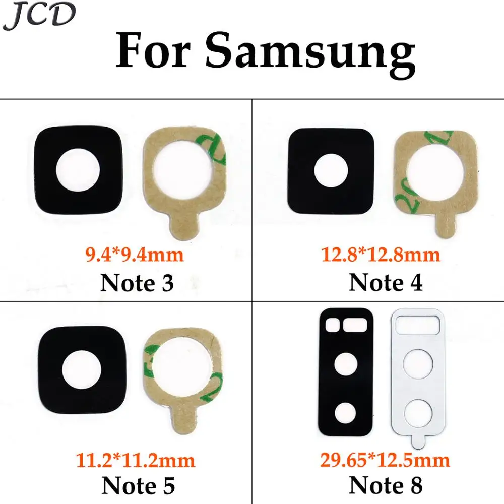 

JCD Camera Glass for Samsung Galaxy Note 4 N910 N9100 Note 3 5 8 N950 Rear Back Camera Lens Ring Cover with Sticker Replacement