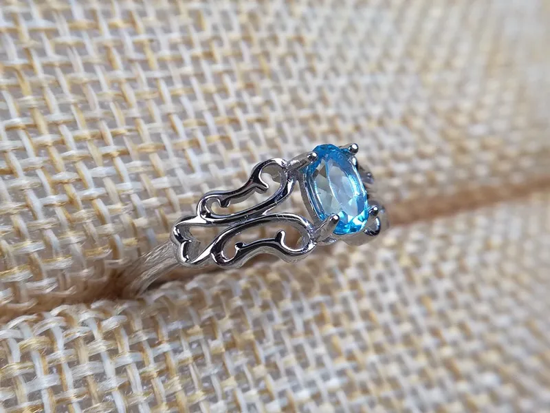 KJJEAXCMY boutique jewelry 925 Pure Silver Embedded Palace Butterfly Style Natural Topaz Ring Living Character | Украшения и