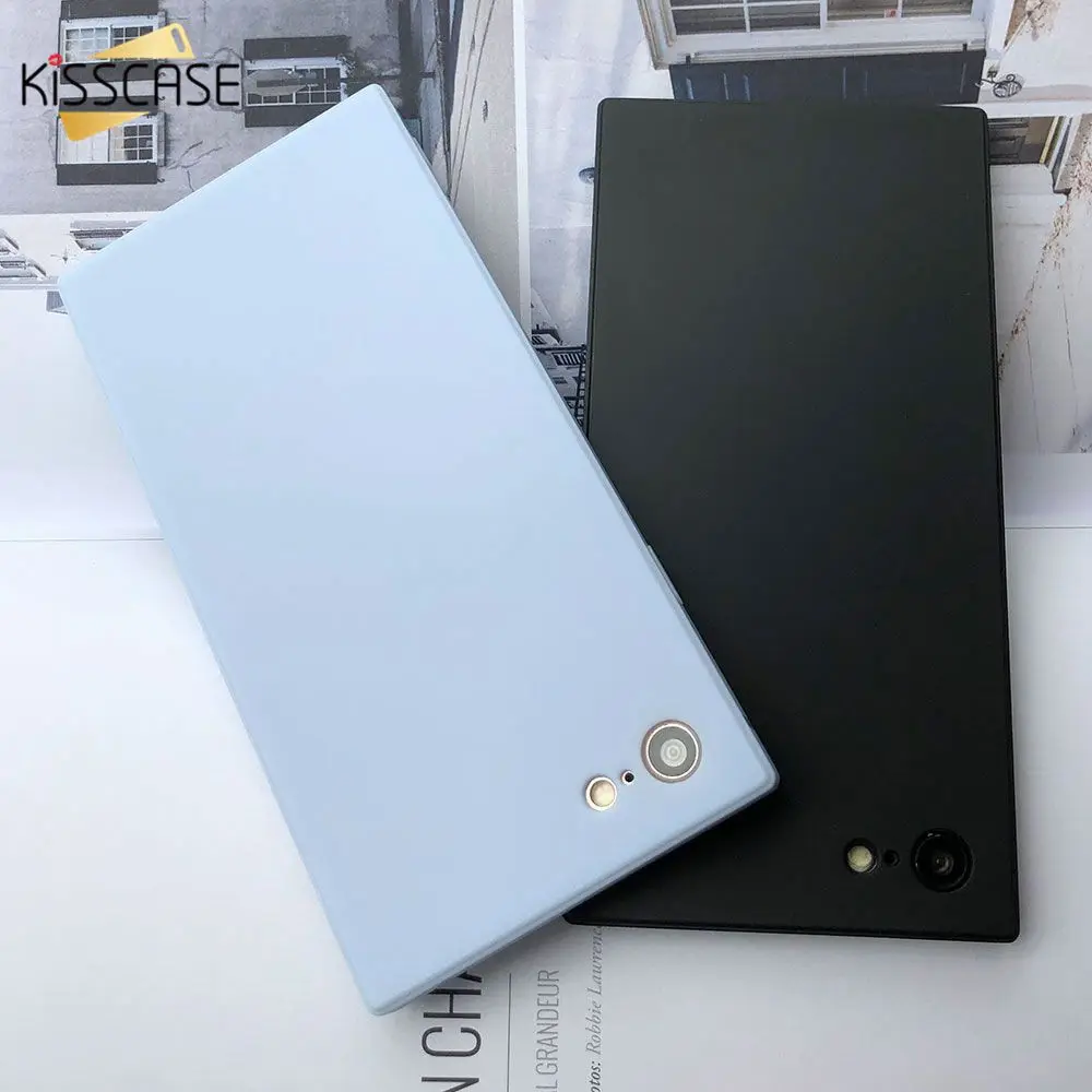 KISSCASE Square Style TPU Case For iPhone 7 8 6 6S Plus Matte Plain Hard Phone X XS Back Cover Capas |