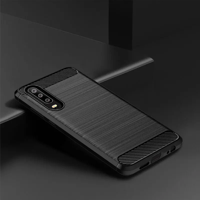 Чехол для Huawei P30 из углеродного волокна TUP силиконовый анти осенний мягкий чехол