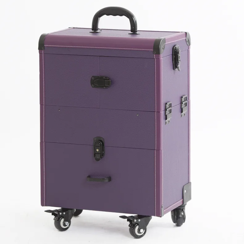 purple Многофункциональная коробка для инструментов для макияжа, косметическая коробка из ПВХ, портативный чехол для инструментов для дизайна ногтей, косметический чехол для путешествий - Цвет: purple