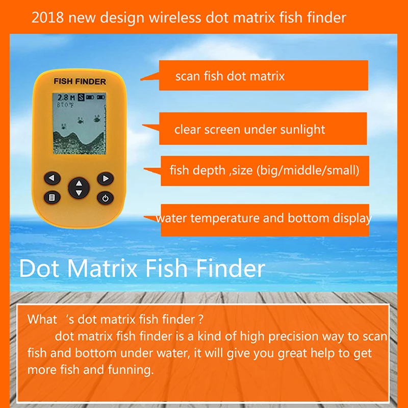 Новинка точечный матричный рыболокатор KDR умный гидролокатор беспроводной