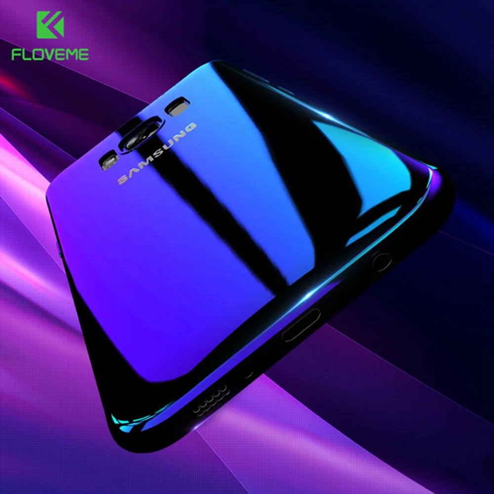 FLOVEME Blue Ray Case For Samsung S8 S9 Plus Back Cases Cover Note 8 S6 S7 Edge A3 A5 Luxury Gradient Color Capinhas |