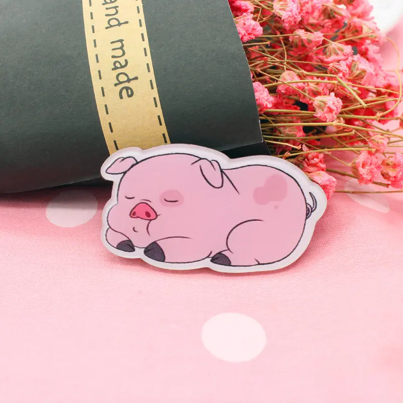 Горячий Микс 1 предмет рубашка со Свинкой Милая брошка мультфильм акриловые