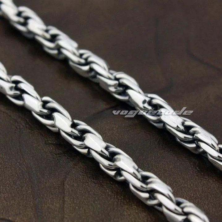 Модная цепочка Rocker из твердого стерлингового серебра 925 пробы Крутое мужское