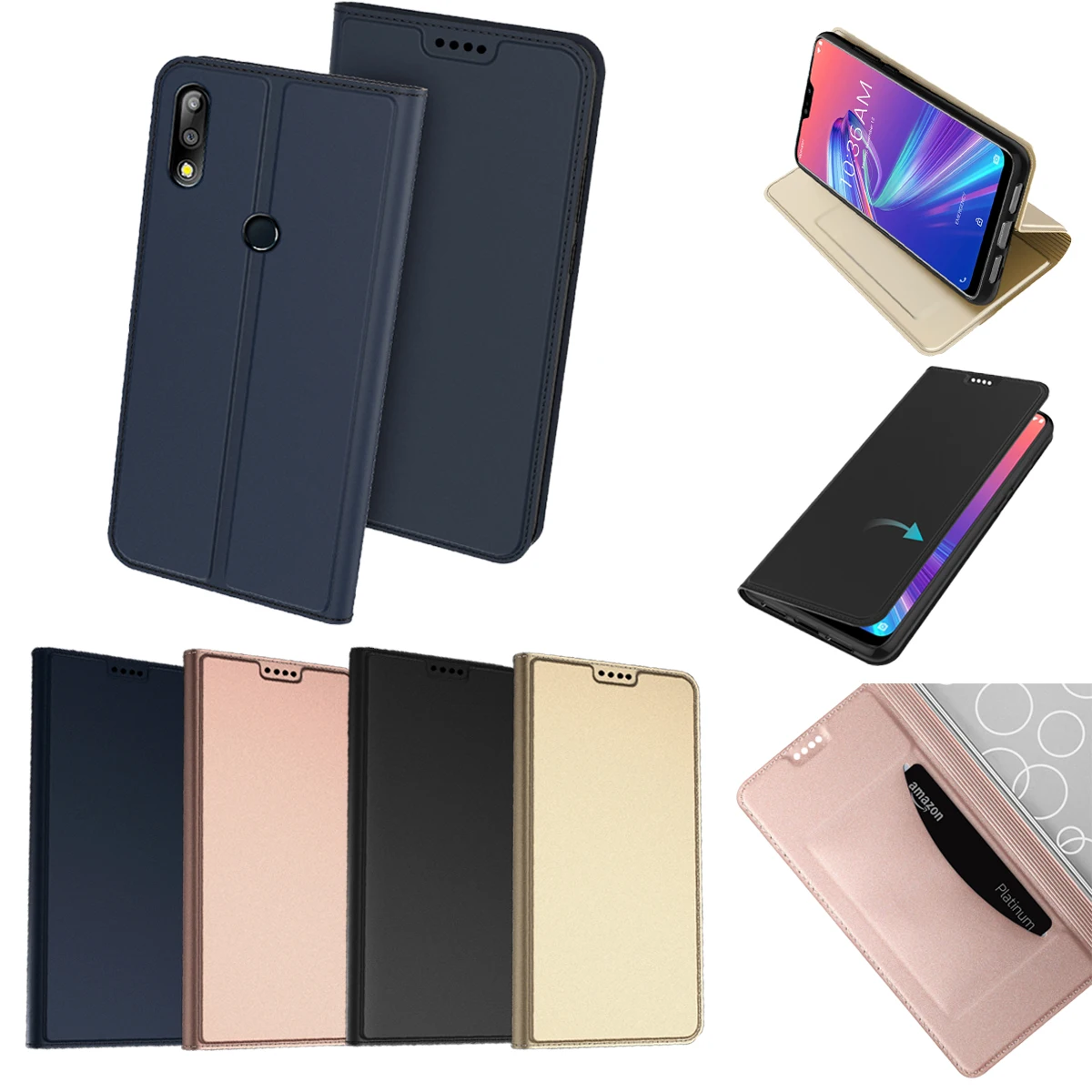 For ASUS Zenfone 5 ZE620KL Case Luxury Leather Flip Stand Slim Magnet Wallet Cover 6 ZS630KL Max Pro M2 ZB631KL | Мобильные телефоны