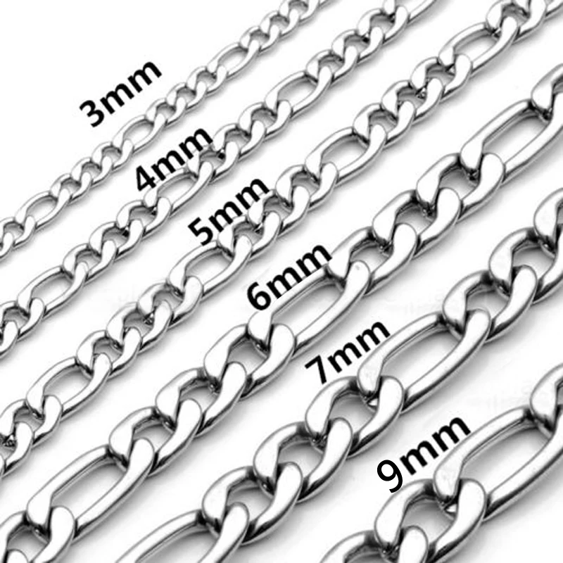 Модные мужские ожерелья цепочки 9 мм простая нержавеющая сталь Посеребренная