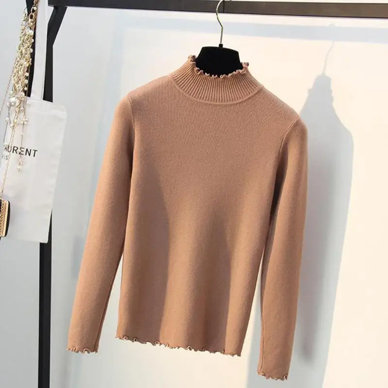 Chic Basic Sweaters Woman Turtleneck Pullover Women 2019 Pull Femme White Black Pink Jumpers Mujer Spring Winter Knitwear Tops | Женская