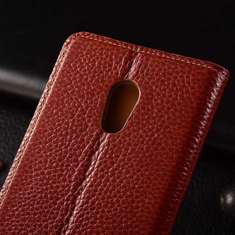 Чехол для Meizu Pro 6 Plus KEZiHOME Litchi из натуральной кожи с откидной крышкой и подставкой