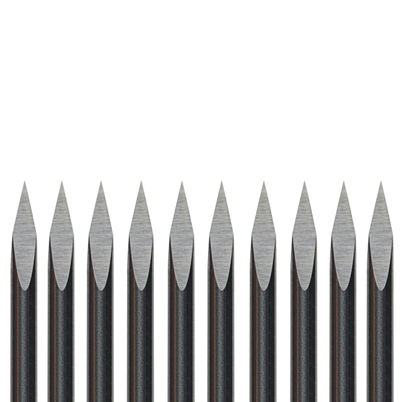 

HUHAO 10pcs 3.175mm Dia., 30 Angle, 0.3mm Tip, 3 Edge Carbide Woodworking Tools, Engraving Bits for CNC Router Machine