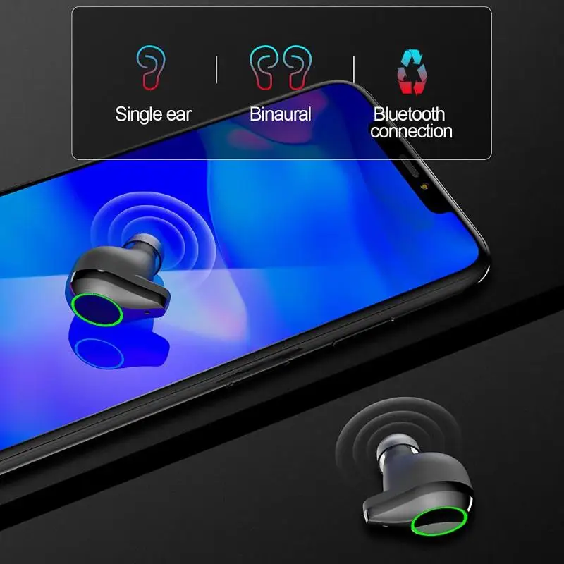 TWS T9 Bluetooth V5.0 гарнитура беспроводные наушники стерео двойной микрофон наушники 7000 мАч большая емкость для зарядки мобильных устройств