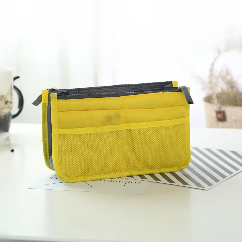 Portable Makeup bag Canvas Travel Bags Make Up Organizer Bag Women Men Casual Multifunctional Cosmetic Toiletry Storage Handbag - Цвет: Цвет: желтый