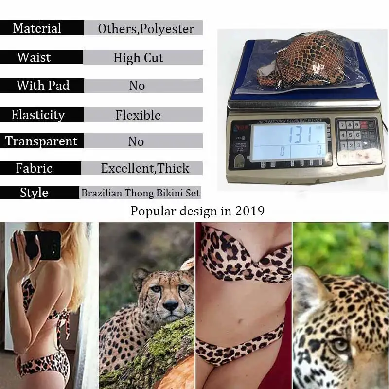 Бикини для женщин Leopard бандо комплект бикини купальный костюм Одежда для купания купальник Maillot De Bain Femme Бразильский Push Up Biquini Леди бикини животных леопардовым принтом комплект бикини купальники