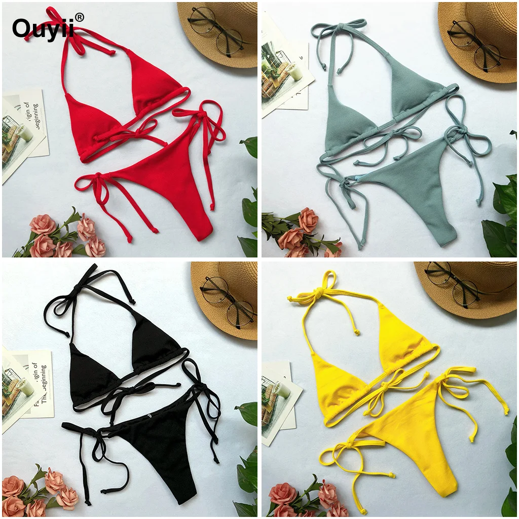 Новинка 2019 бикини сексуальный женский раздельный купальник на бретельках