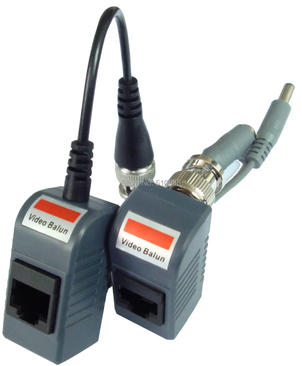 CJ 2004 10 пара/лот CCTV Audio Video Balun Transceiver BNC UTP RJ45 Power Over CAT5/5E/6 Cable|utp rj45|balun transceiverutp video balun |