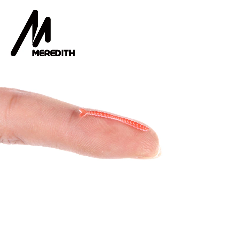 Meredith 200 шт. приманки в виде красного червя с запахом 2 см лидер продаж Мягкая