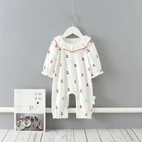 newborn baby girl clothes baby rompers lace cherry print jumpsuit infant baby toddler romper 0 2y