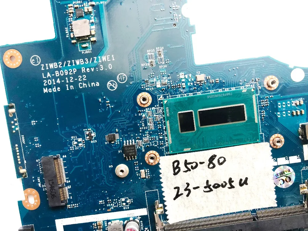 Оригинальный Для lenovo B50 80 Материнская плата ноутбука I3 5005U ZIWB2 ZIWB3 ZIWE1 LA B092P