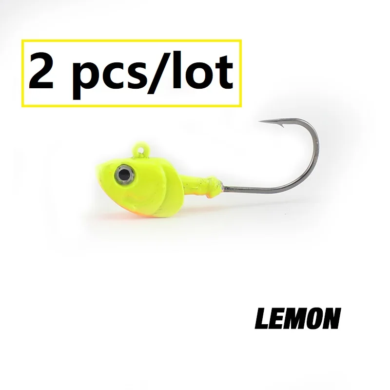 01 Lemon 20 г джиг голова Ulo для рыбалки крючки 2 шт./pk Мягкая приманка крючки свинцовая Мормышка Мягкая приманка крючок с грузом Swimbait джиги - Цвет: 01 Lemon