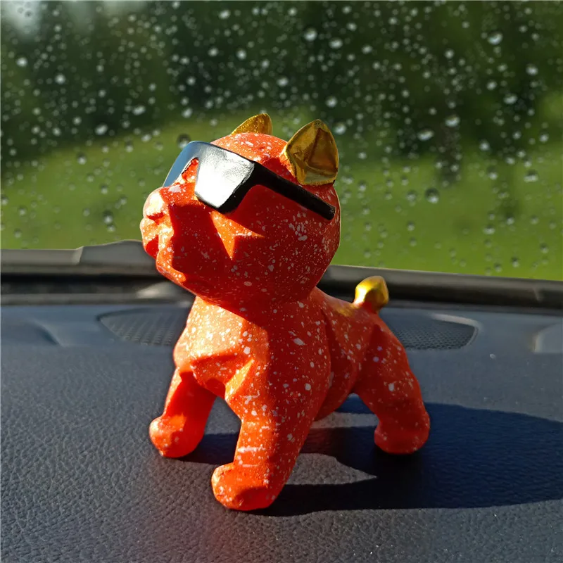 Автомобильные декоративные статуи французского бульдога геометрические