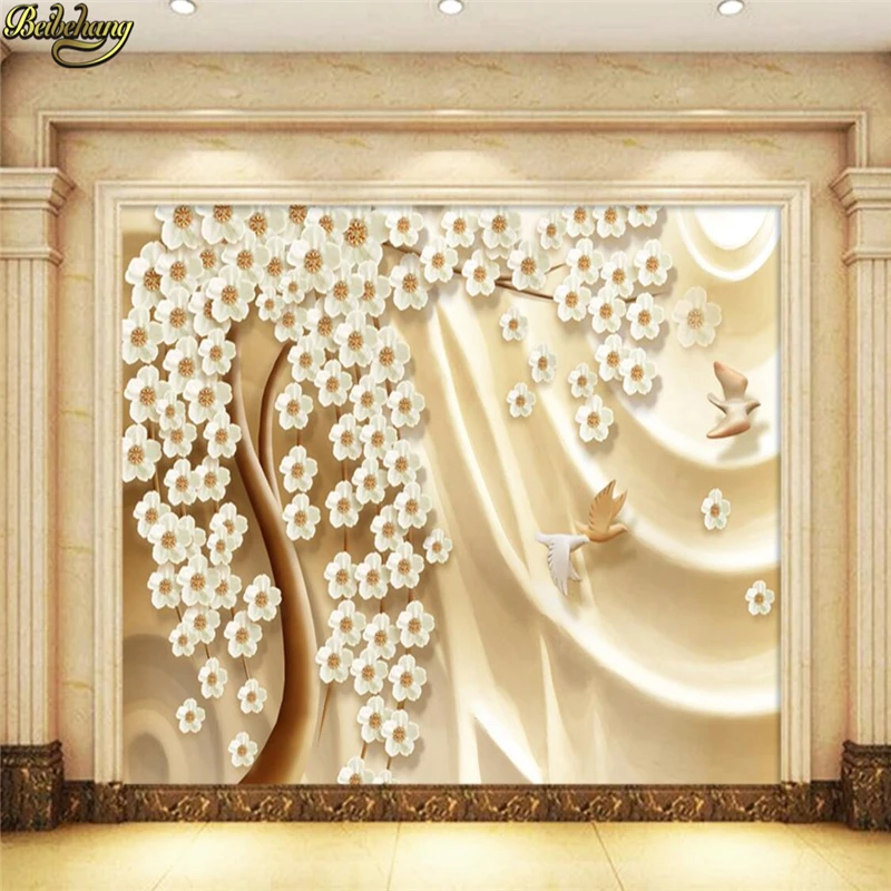 beibehang Custom photo wallpaper large mural wall stickers cash cow color carving 3D TV backdrop papel de parede | Обустройство дома