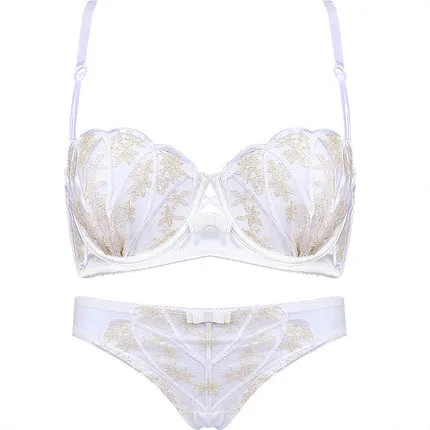 Intimate shell cup super Push Up Bra with panty Women Sexy Lingerie lace bra half sexy briefs set underwire lovely | Женская одежда