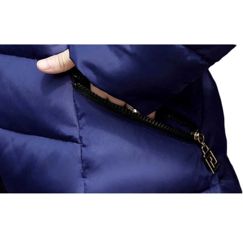 

Winter Women Khaki Slim Wadded Jackets Full Sleeve Zippers Detachable Hooded Femme Cotton Padded Outerwear Coat Plus Size XH715