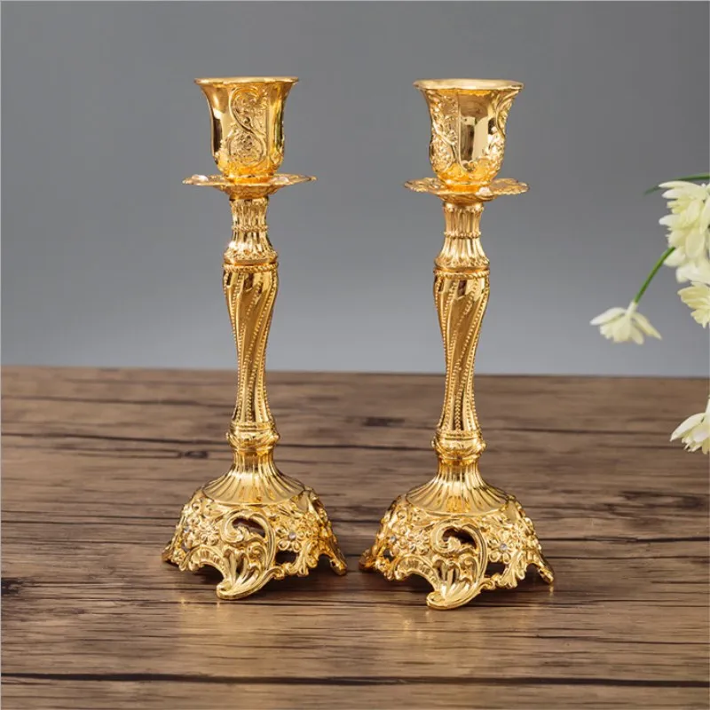 

Creative European Gemstone Flower Candlelight Dinner Candlestick Decoration New Romantic Luxury Wedding Decor Candle Holder