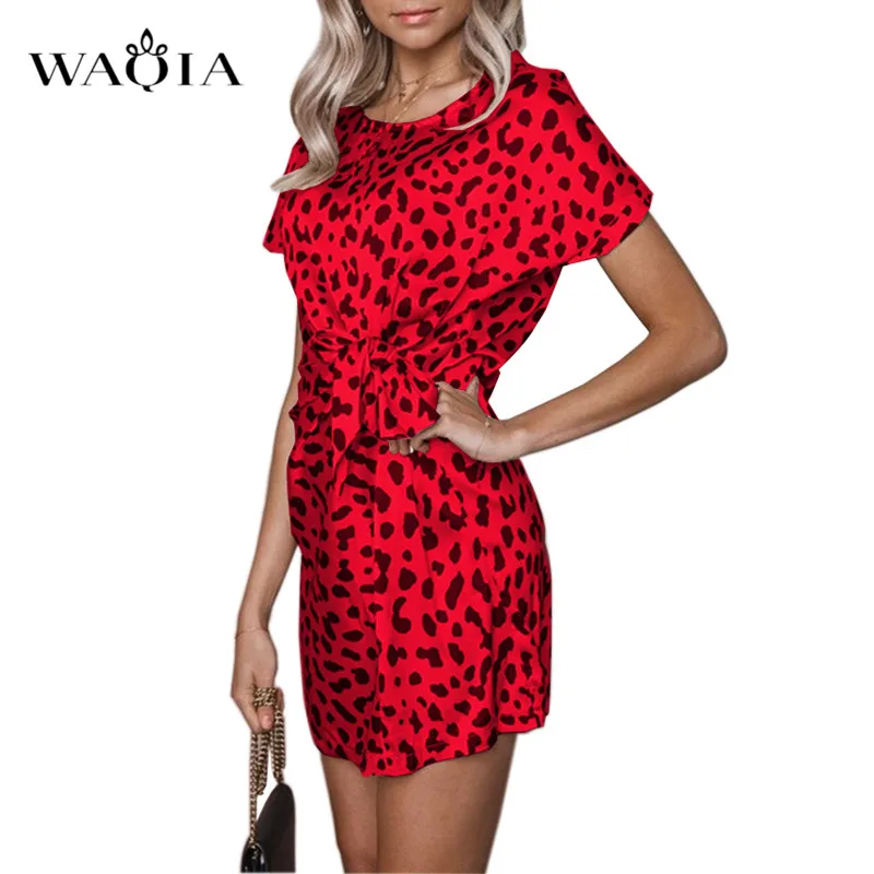 Waqia 2019 женское пляжное платье с принтом модное богемное летнее элегантные