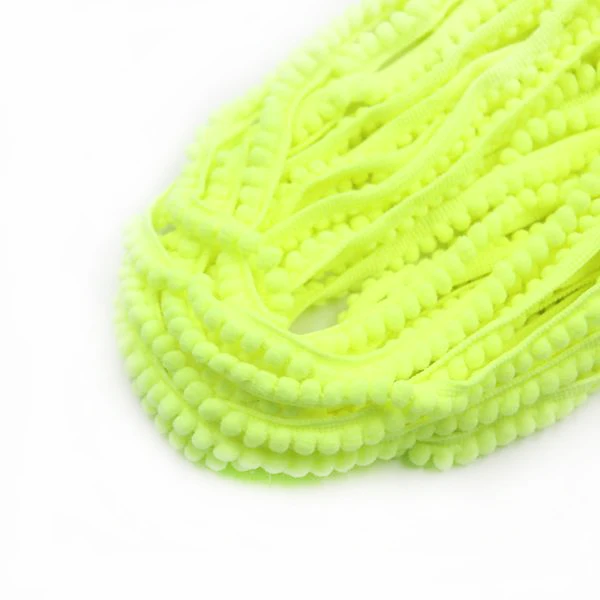 Fluorescent Yellow Новинка, 5 ярдов/партия,, 5 мм, помпоны, отделка, шаровая лента с бахромой, сделай сам, Швейные аксессуары, кружево, 12 цветов, для украшения дома, вечерние - Цвет: Fluorescent Yellow