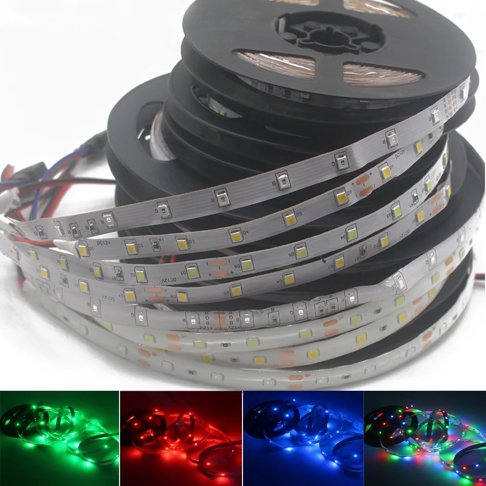 5 м/рулон RGB теплый холодный белый красный зеленый синий желтый Гибкая 3528